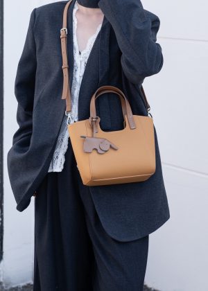 頭層牛皮togo纹菜篮子包/U形口/拿取方便