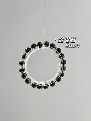 「夜隕金星」金曜石水晶手串