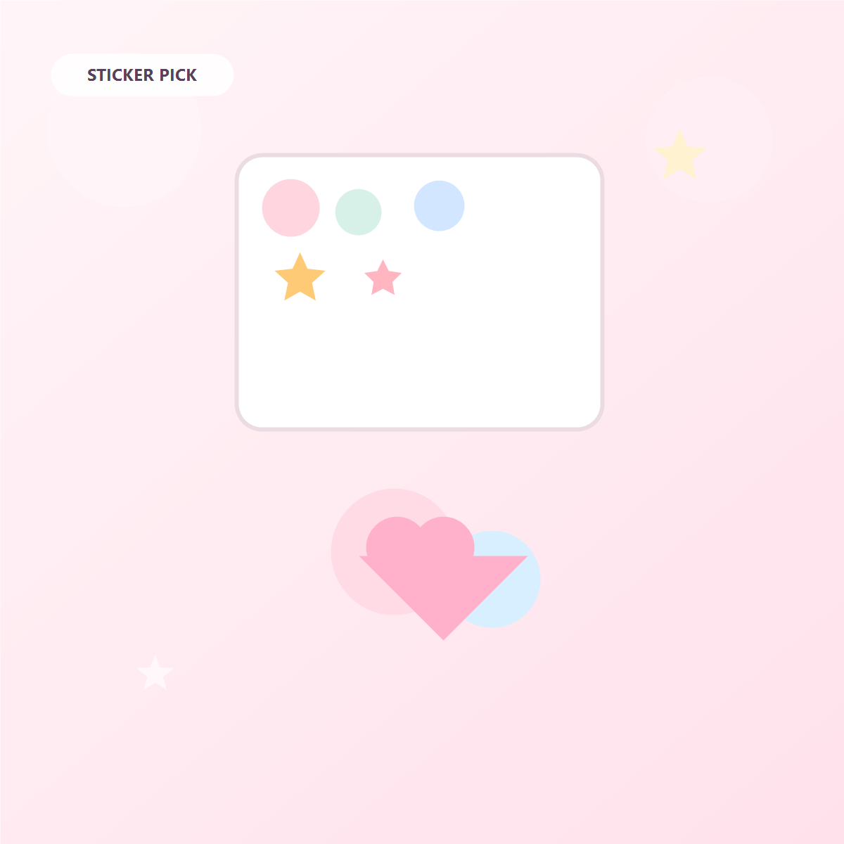 Cute milky heart sticker set cover